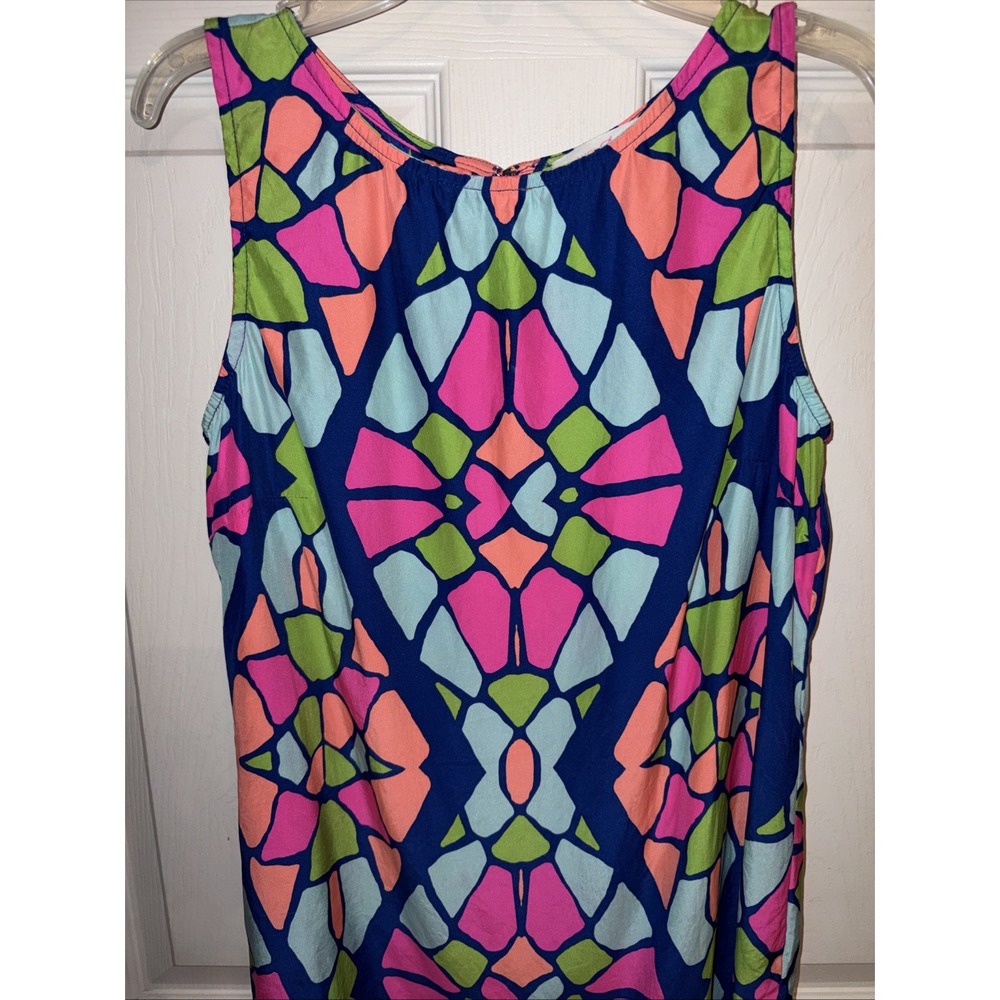 Alice & Trixie S 100% Silk Top Multicolor Geometric Mosaic Asymmetric Tank USA